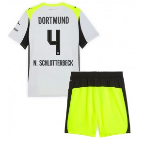 Borussia Dortmund Nico Schlotterbeck #4 Replica Away Stadium Kit for Kids 2025-26 Short Sleeve (+ pants)